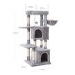 Cat Activity Centre – Particle Board and Plush – Light Grey – With Hammock and Multiple Levels