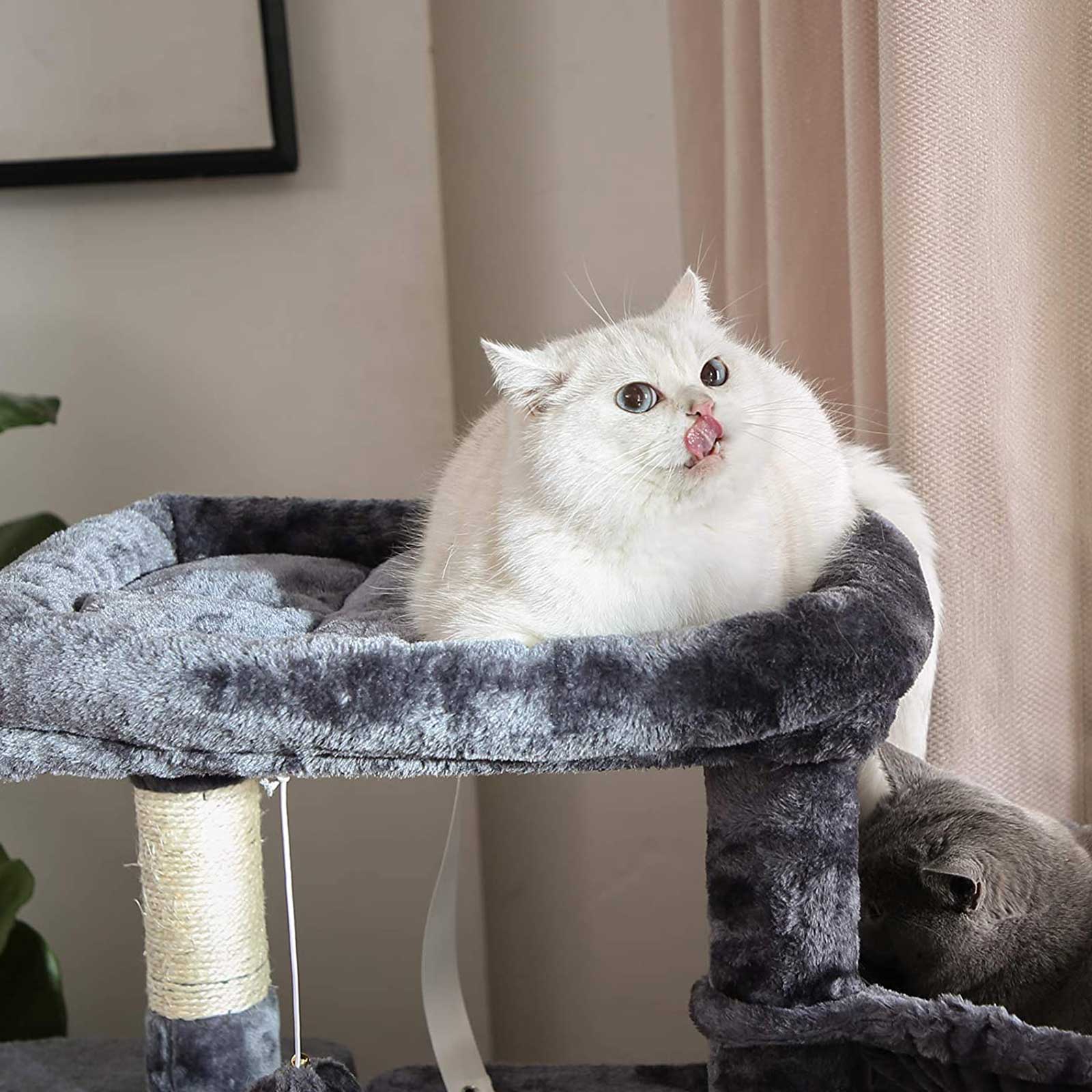 Cat Tree – Engineered Wood – Light Grey – Activity Centre with Condo
