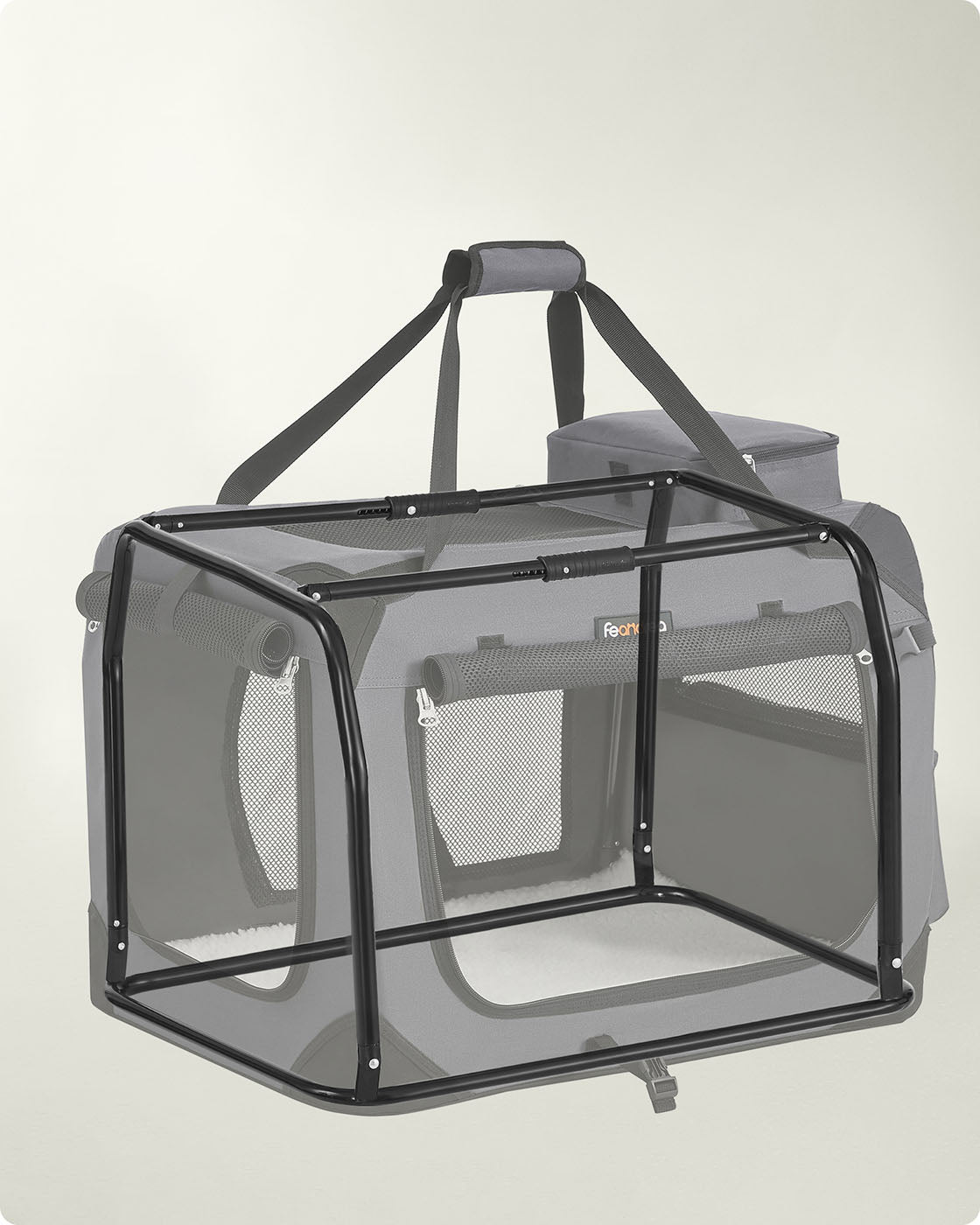 Pet Carrier – Fabric – Grey – Foldable with Breathable Mesh and Storage Pockets