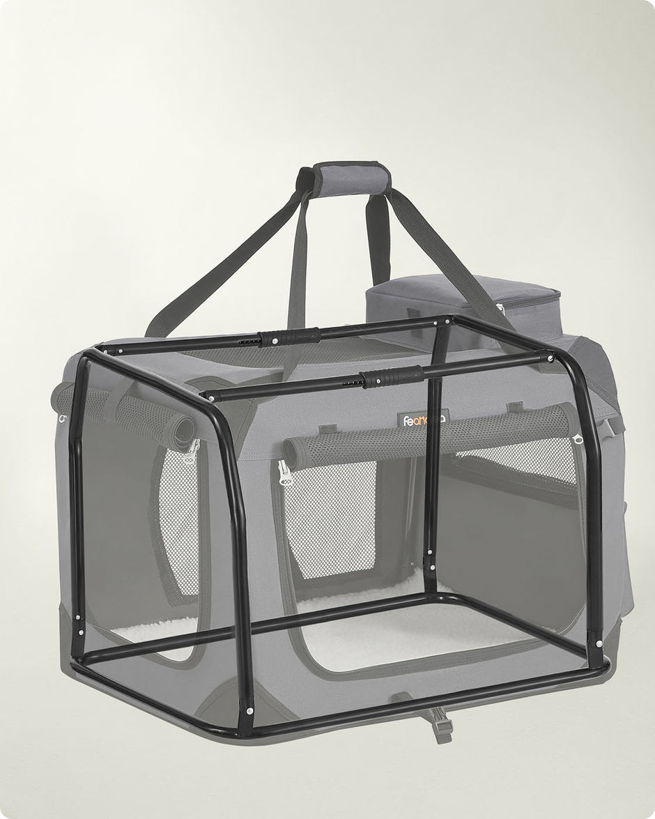 Pet Carrier – Fabric – Grey – Foldable with Breathable Mesh and Storage Pockets