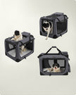 Pet Carrier – Fabric – Grey – Foldable with Breathable Mesh and Storage Pockets