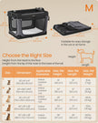 Foldable Dog Crate – Oxford Fabric – Ink Black – Portable and Collapsible with Mesh Doors and Storage Pocket