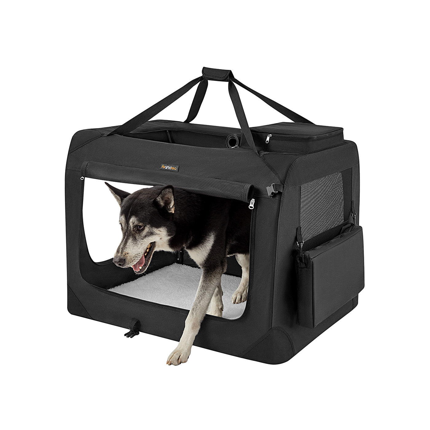 Pet Carrier – Fabric – Grey – Foldable with Breathable Mesh and Storage Pockets