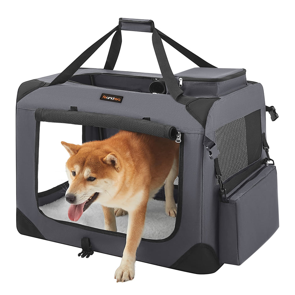 Folding Pet Carrier – Fabric – Dark Blue – Versatile Design for Travel and Safety