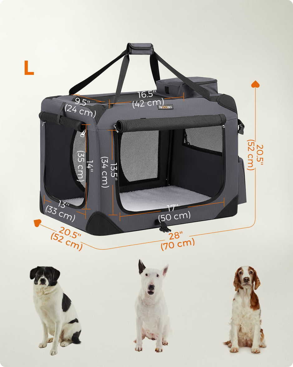 Folding Pet Carrier – Fabric – Dark Blue – Versatile Design for Travel and Safety