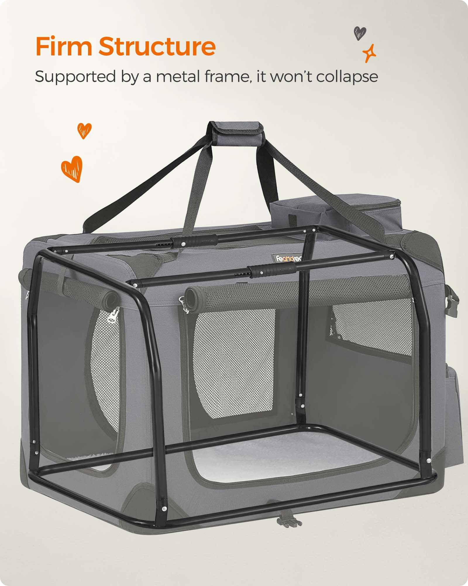 Folding Pet Carrier – Fabric – Dark Blue – Versatile Design for Travel and Safety