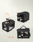 Foldable Pet Carrier – Fabric – Grey – Breathable Mesh with Storage Pockets