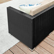 Patio Furniture Set – PE Rattan – Black and Beige – Handwoven with Cushions and Glass Table