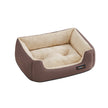 Dog Bed – Soft Fabric – Coffee Brown – Large Washable with Removable Reversible Cushion