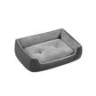 Dog Sofa Bed – Soft Fabric – Slate Grey and Dove Grey – Washable with Removable Reversible Cushion