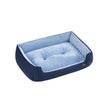 Dog Sofa Bed – Fabric – Charcoal Blue and Pale Blue – Removable Reversible Cushion