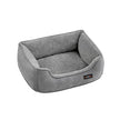 Dog Sofa Bed – Linen-Look – Light Grey – Removable Washable Cover with Raised Edges and Non-Slip Bottom