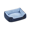 Dog Sofa Bed – Soft Fabric – Pale Blue – Washable with Removable Reversible Cushion