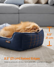 Dog Sofa Bed – Soft Fabric – Pale Blue – Washable with Removable Reversible Cushion