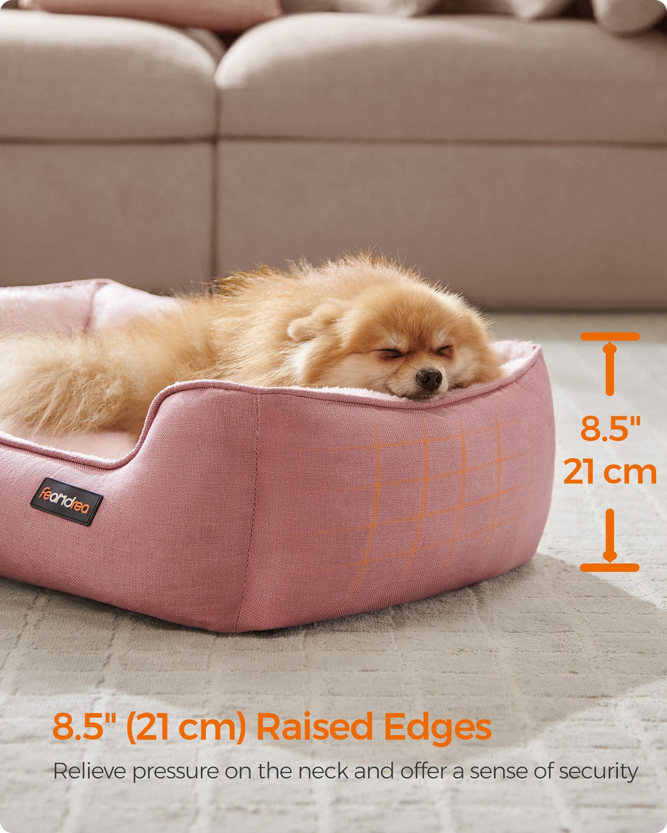 Dog Sofa Bed – Soft Fabric – Jelly Pink – Washable with Removable Cushion