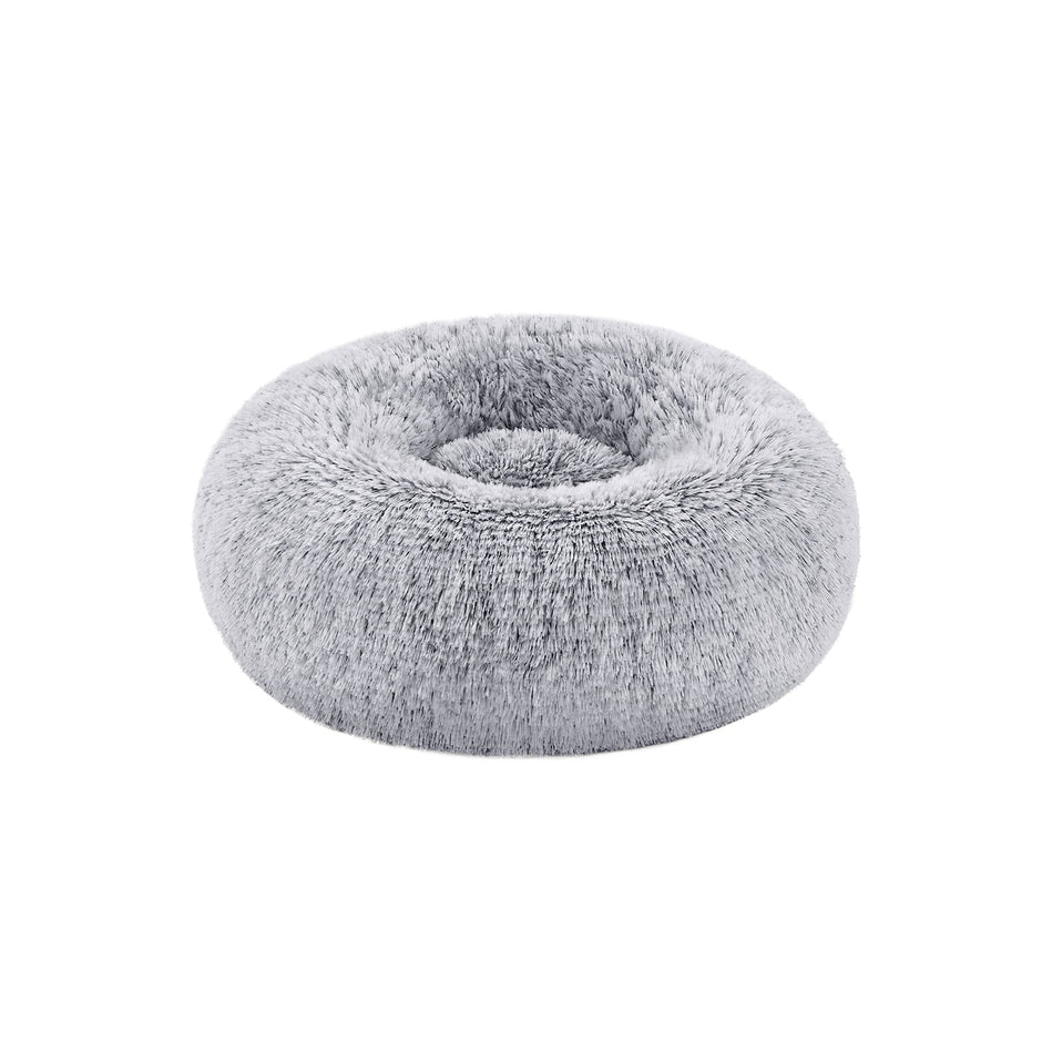 Round Dog and Cat Bed – Soft Plush – Dove Grey – 50 cm