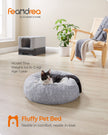 Round Dog and Cat Bed – Soft Plush – Dove Grey – 50 cm