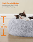 Round Dog and Cat Bed – Soft Plush – Dove Grey – 50 cm