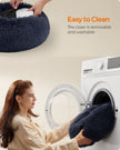 Dog Bed – Soft Plush – Dark Grey – Round Design, 50 cm