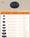Dog Bed – Soft Plush – Dark Grey – Round Design, 50 cm