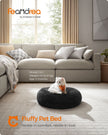 Dog Bed – Plush – Ink Black – Soft Surface, 50 cm Diameter