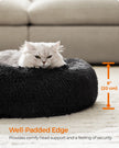 Dog Bed – Plush – Ink Black – Soft Surface, 50 cm Diameter