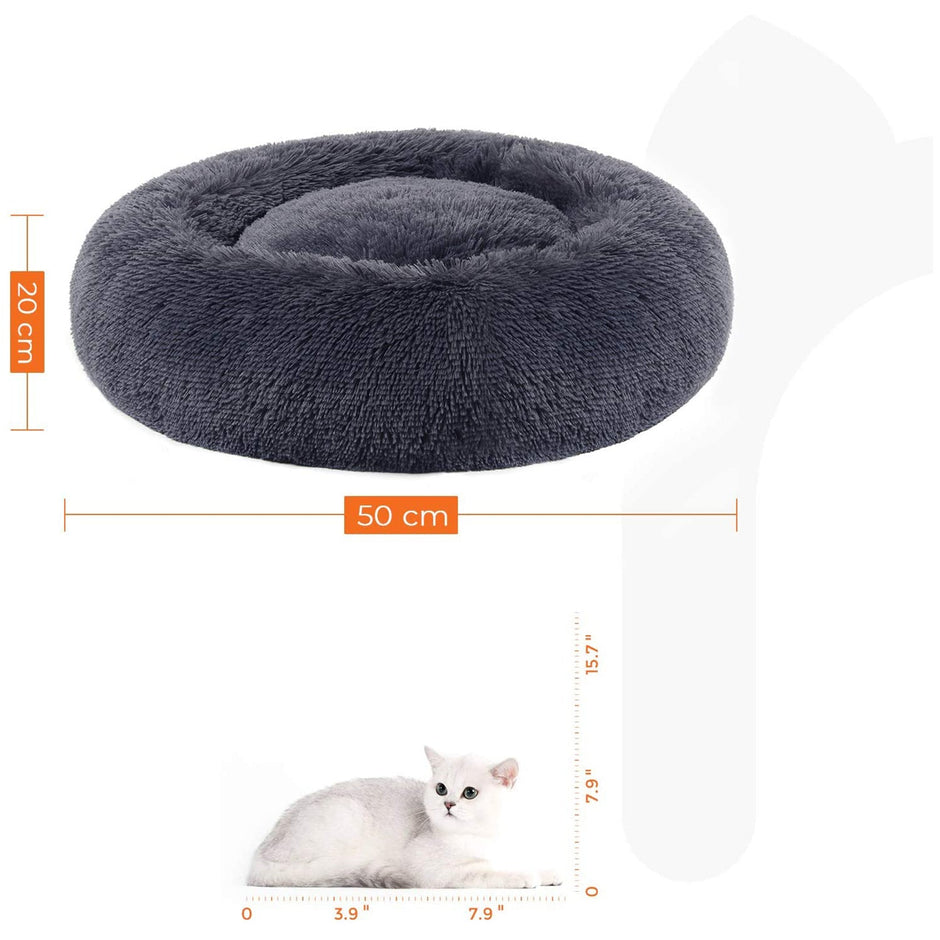 Dog Bed Cushion – Soft Plush – Grey – 50 cm