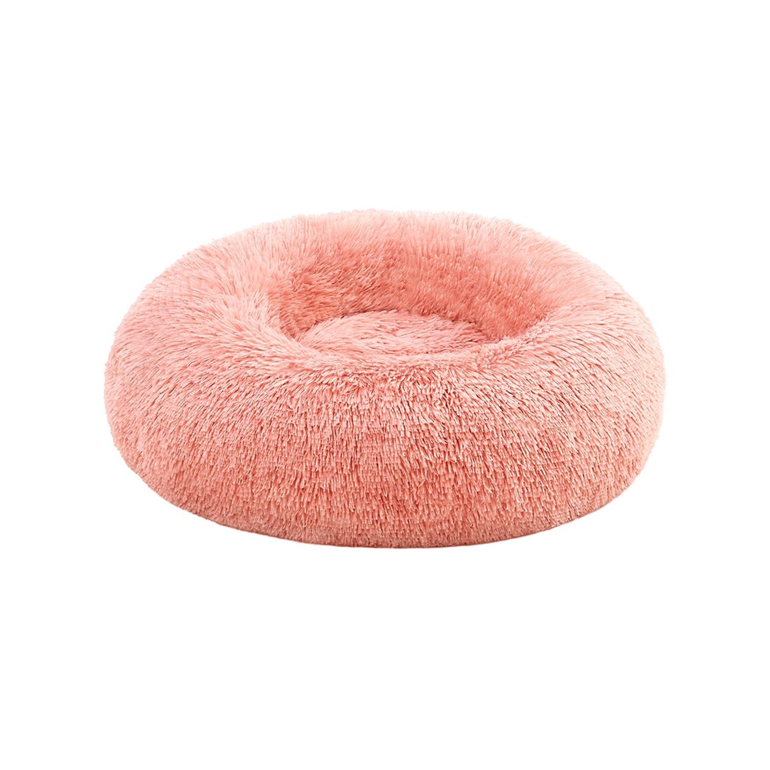 Fluffy Dog Bed – Plush – Pink – 50 cm Wide with Removable Cover