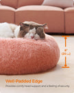 Fluffy Dog Bed – Plush – Pink – 50 cm Wide with Removable Cover