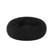 Dog Bed – Plush – Ink Black – 60 cm Diameter, Fluffy Surface