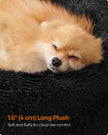 Dog Bed – Plush – Ink Black – 60 cm Diameter, Fluffy Surface