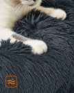 Donut Pet Bed – Plush – Dark Grey – Soft Washable Cover, 60cm