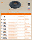 Donut Pet Bed – Plush – Dark Grey – Soft Washable Cover, 60cm