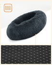 Donut Pet Bed – Plush – Dark Grey – Soft Washable Cover, 60cm