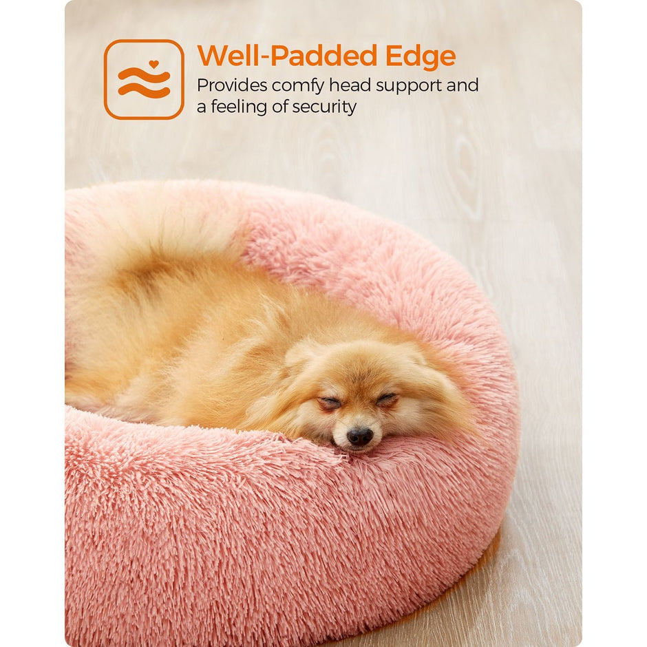 Dog Bed – Plush – Pink – Soft Surface, 50 cm