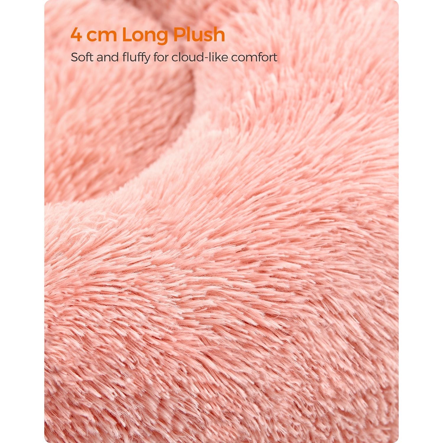 Dog Bed – Plush – Pink – Soft Surface, 50 cm