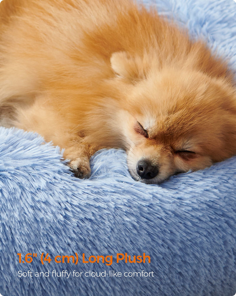 Dog Bed – Soft Plush – Pale Blue – 60 cm Diameter