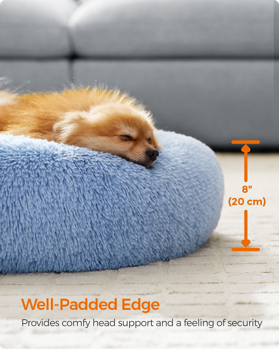 Dog Bed – Soft Plush – Pale Blue – 60 cm Diameter