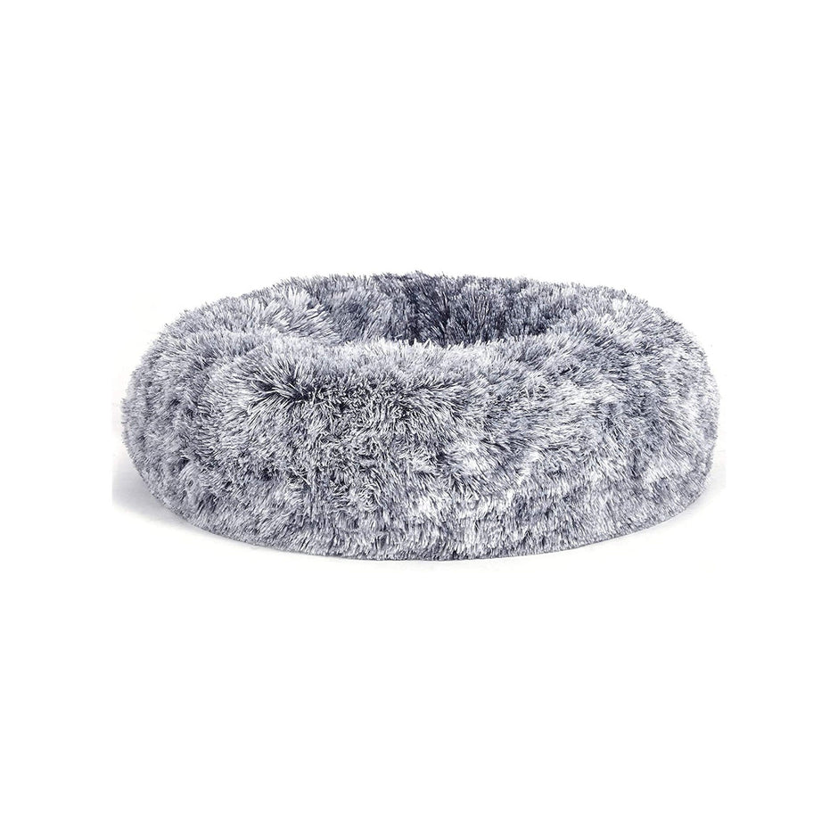 Dog Bed – Soft Plush – Gray – Removable Inner Cushion, 50 cm