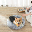 Dog Bed – Soft Plush – Gray – Removable Inner Cushion, 50 cm
