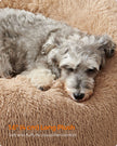Fluffy Dog Bed – Soft Plush – Camel Brown – 70 cm Diameter