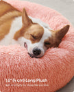 Dog Bed – Plush – Pink – Calming Fluffy Design with Removable Cover