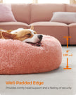 Dog Bed – Plush – Pink – Calming Fluffy Design with Removable Cover