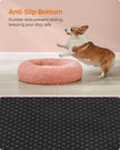 Dog Bed – Plush – Pink – Calming Fluffy Design with Removable Cover