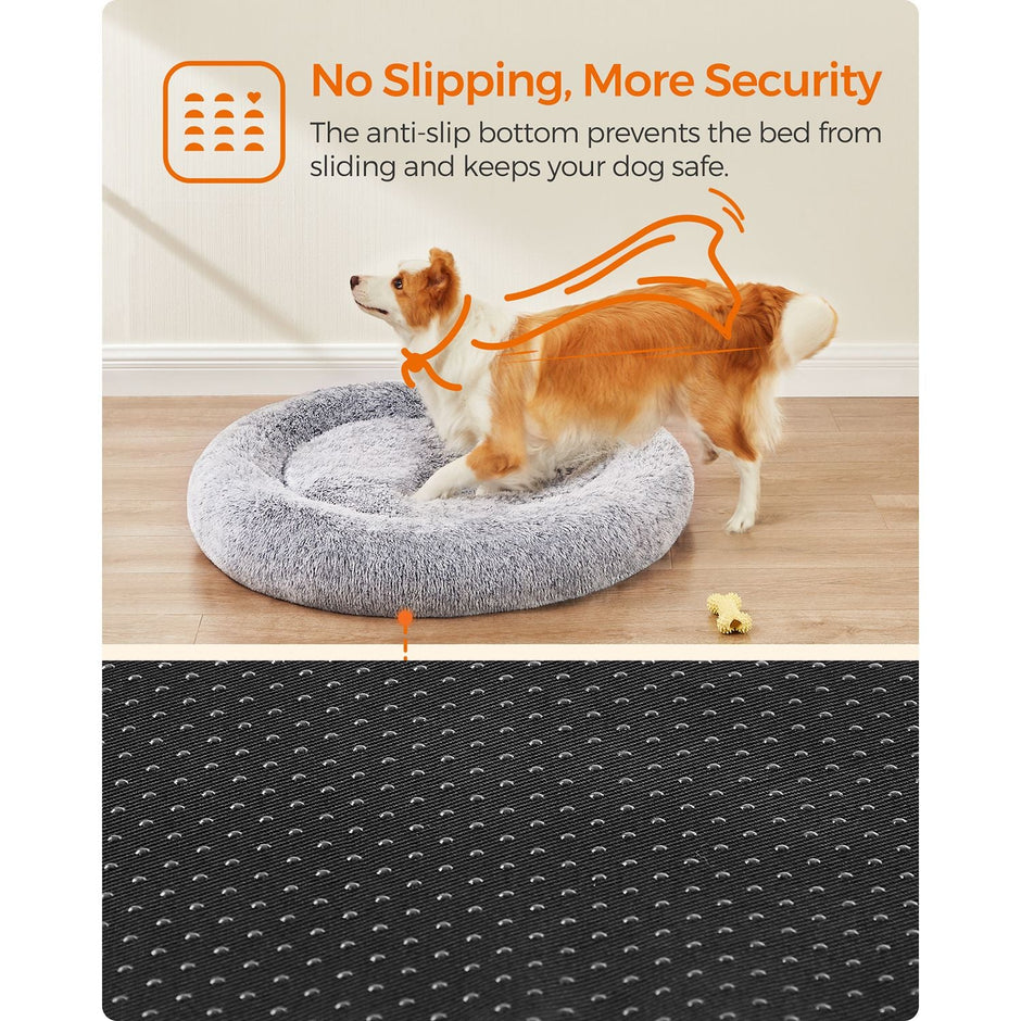 Dog Bed – Soft Plush – Grey – 100 cm
