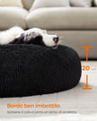Round Dog and Cat Bed – Soft Plush – Ink Black – Fluffy Design