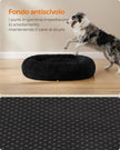 Round Dog and Cat Bed – Soft Plush – Ink Black – Fluffy Design