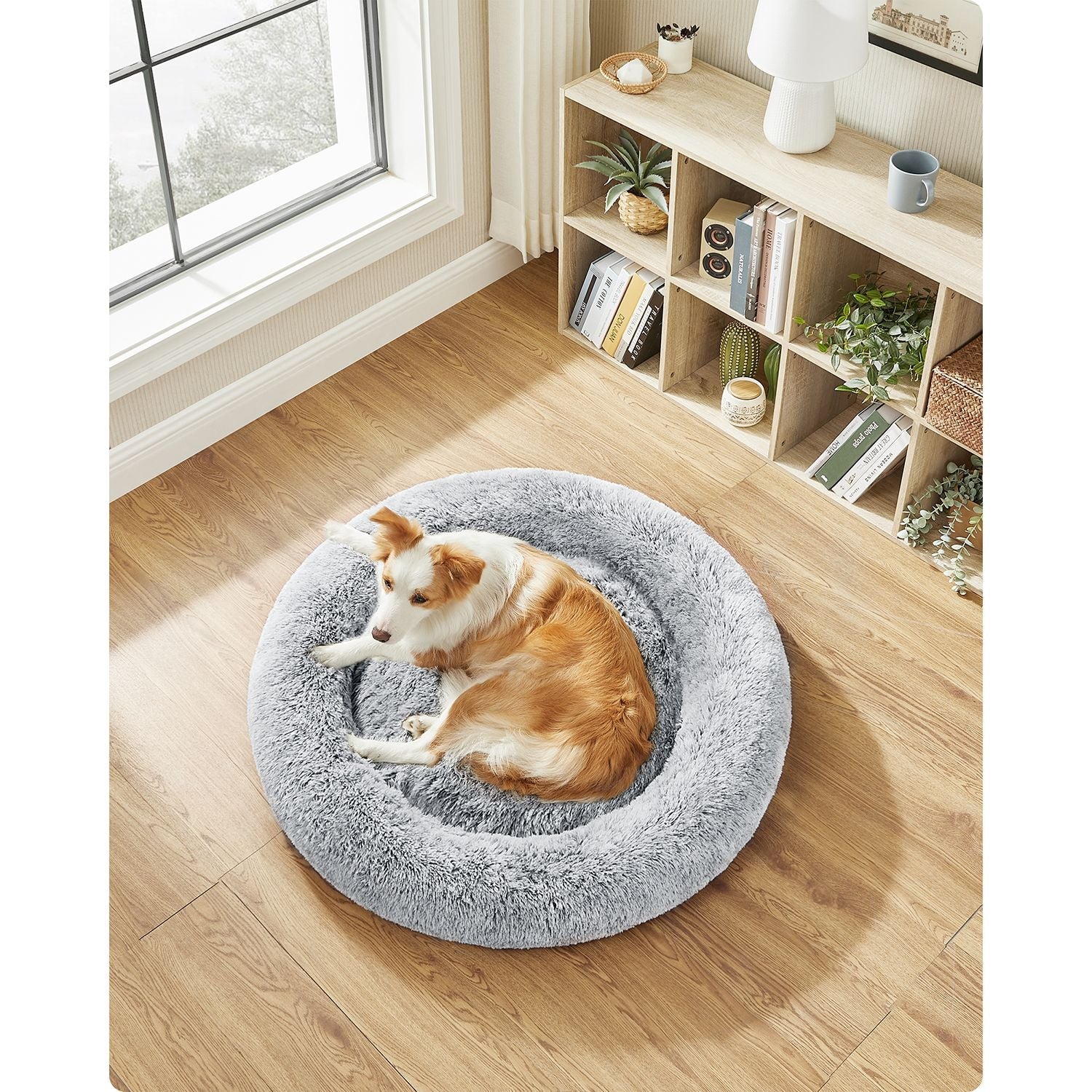 Dog Bed – Soft Plush – Grey – 100 cm