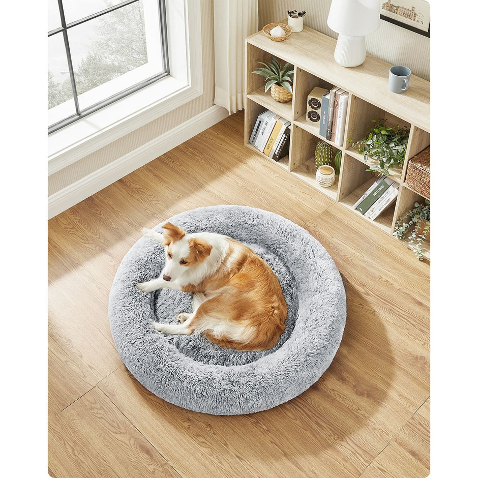 Dog Bed – Soft Plush – Grey – 100 cm