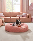 Dog Bed – Plush – Pink – Washable Cover, 100 cm Wide